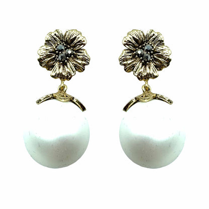 Palestro Milano Orecchini Perla Bianca Fiore d&