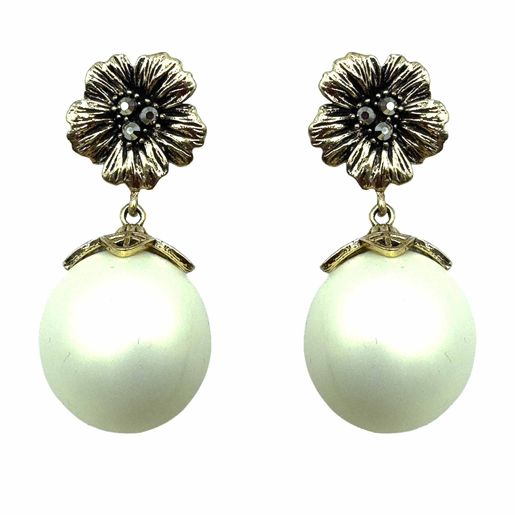Palestro Milano Orecchini Perla Crema Fiore d&