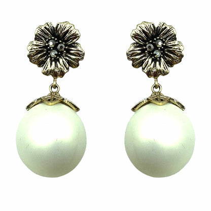 Palestro Milano Orecchini Perla Crema Fiore d&