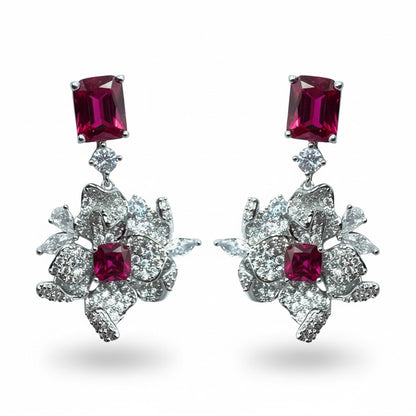 Palestro Milano Orecchini Fiore di Gemma Rubino Pendente