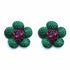 Palestro Milano Orecchini Dark - Fucsia Verde Smeraldo Fiore di Gemme