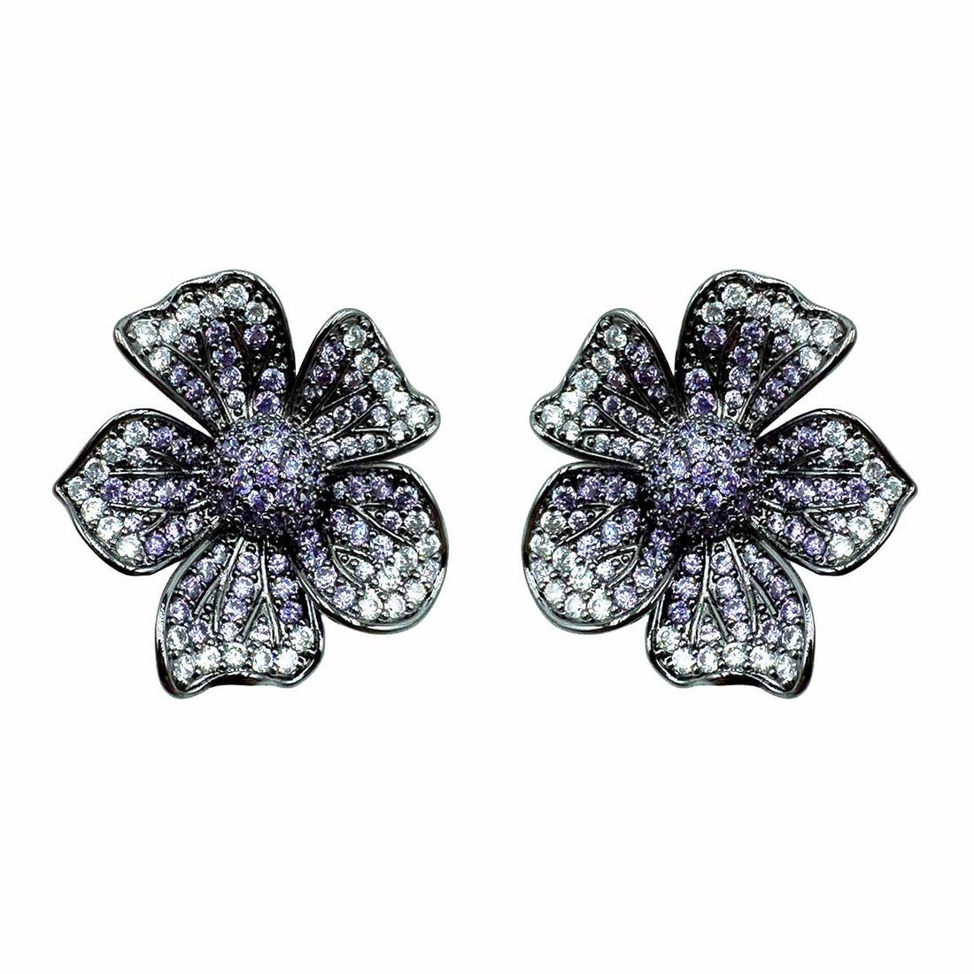 Palestro Milano Orecchini Fiorellini di Pavè Violet