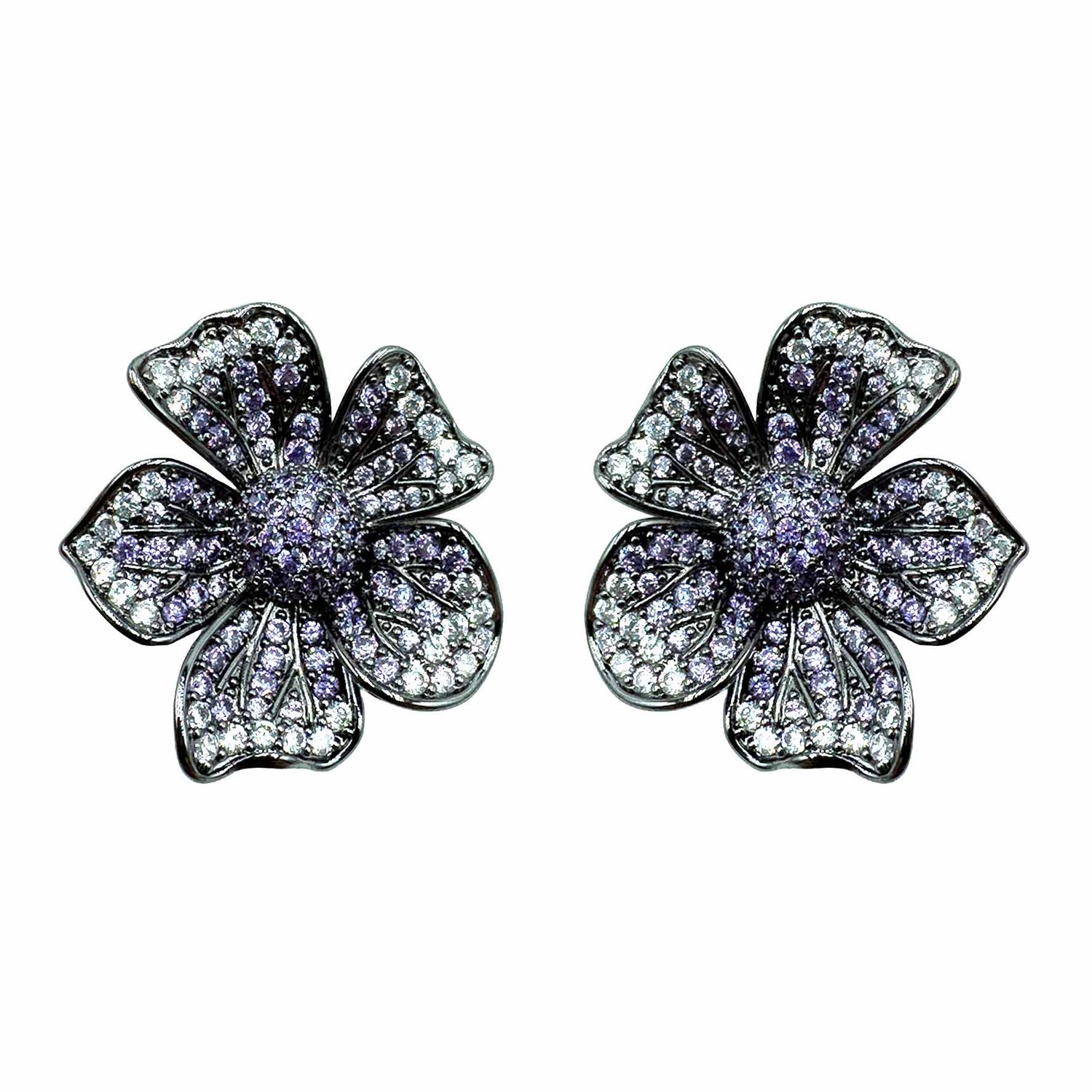 Palestro Milano Orecchini Fiorellini di Pavè Violet