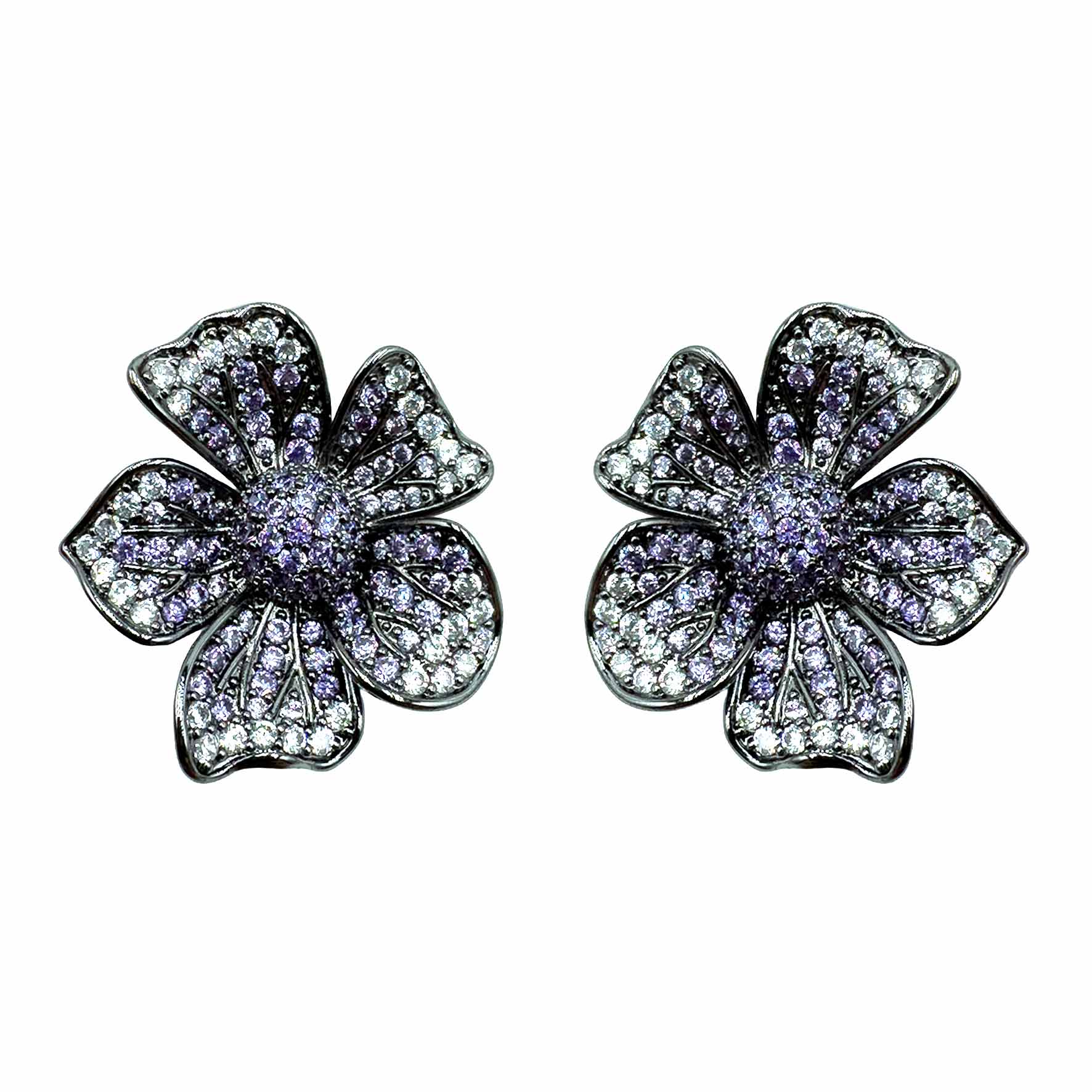 Palestro Milano Orecchini Fiorellini di Pavè Violet