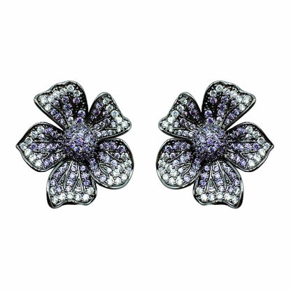 Palestro Milano Orecchini Fiorellini di Pavè Violet