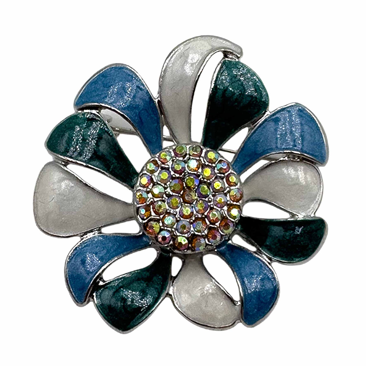 Palestro Milano Spille e spillette Celeste Bianco Verde Fiori Colorati