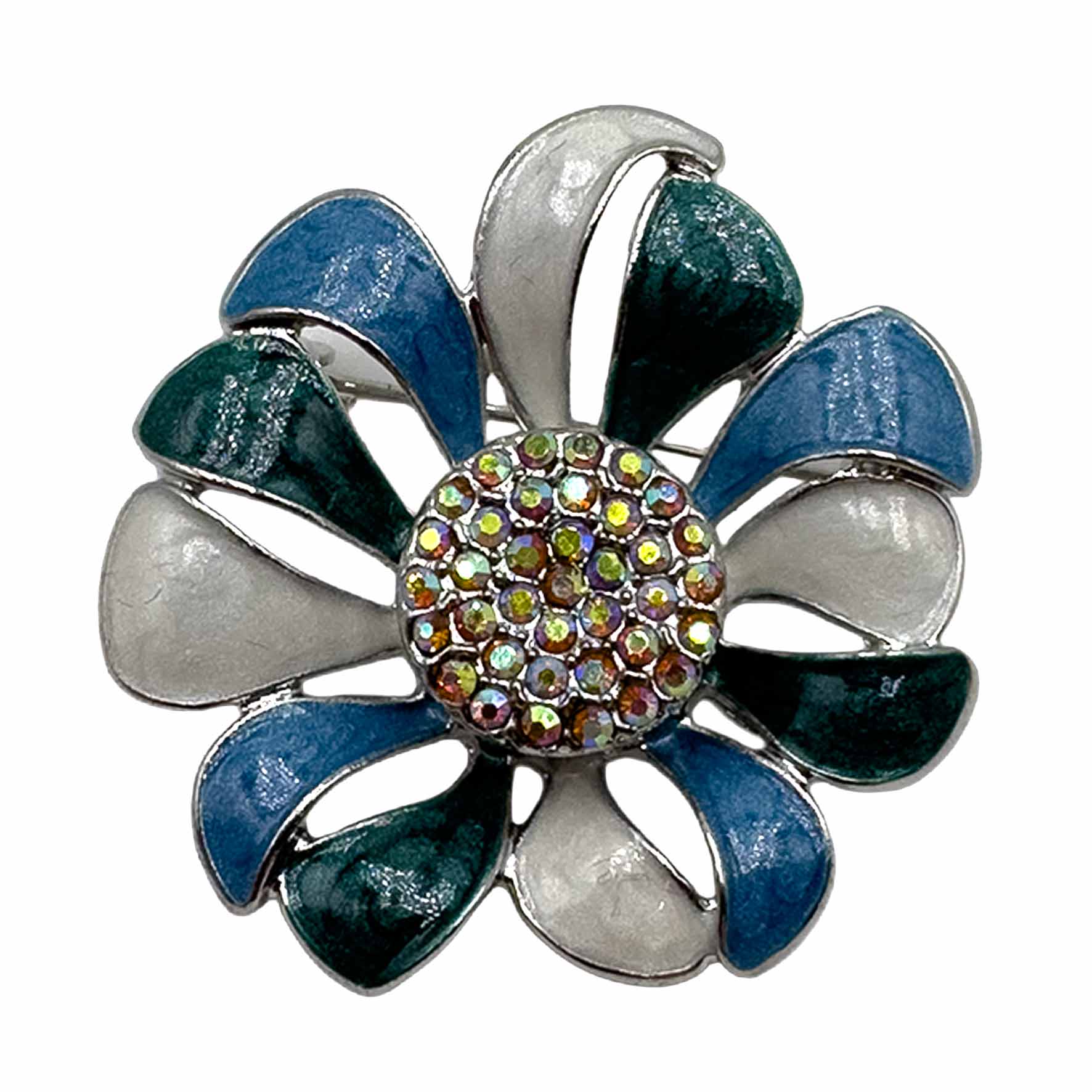 Palestro Milano Spille e spillette Celeste Bianco Verde Fiori Colorati