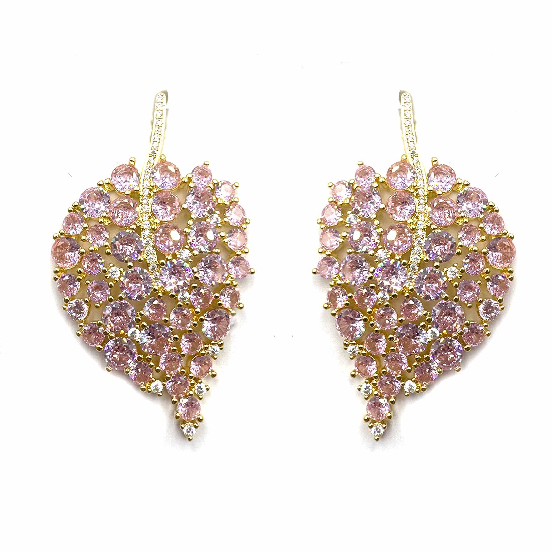 Palestro Milano Orecchini Pink Foglia di Pietre