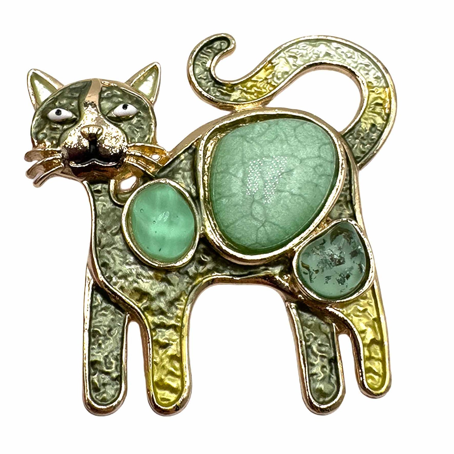 Palestro Milano Spille e spillette Verde Gatto &amp; Pietre (Magnete)