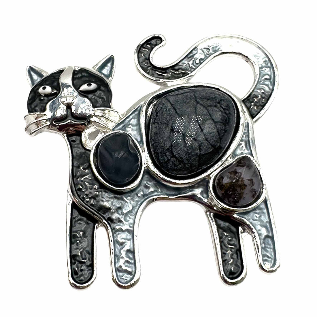 Palestro Milano Spille e spillette Grigio Gatto &amp; Pietre (Magnete)