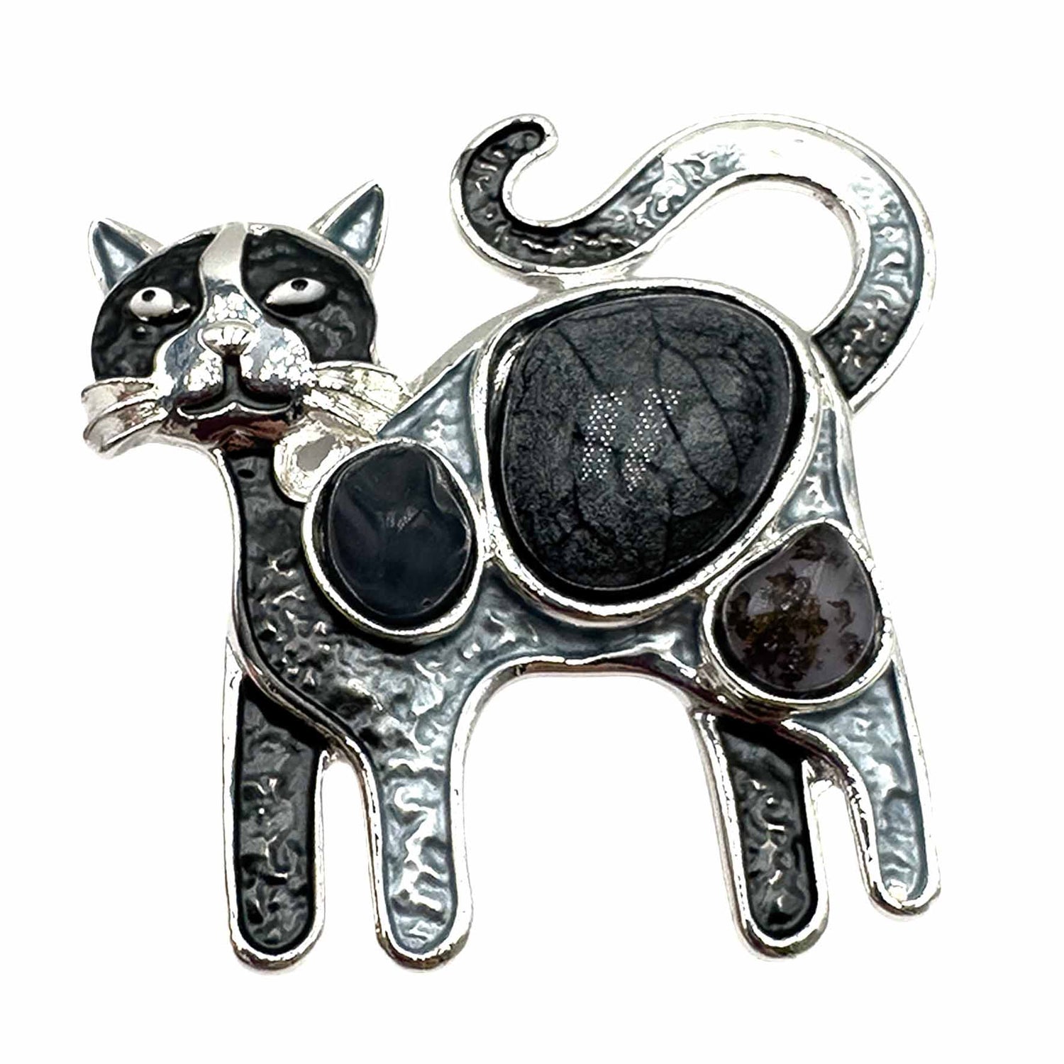 Palestro Milano Spille e spillette Grigio Gatto &amp; Pietre (Magnete)
