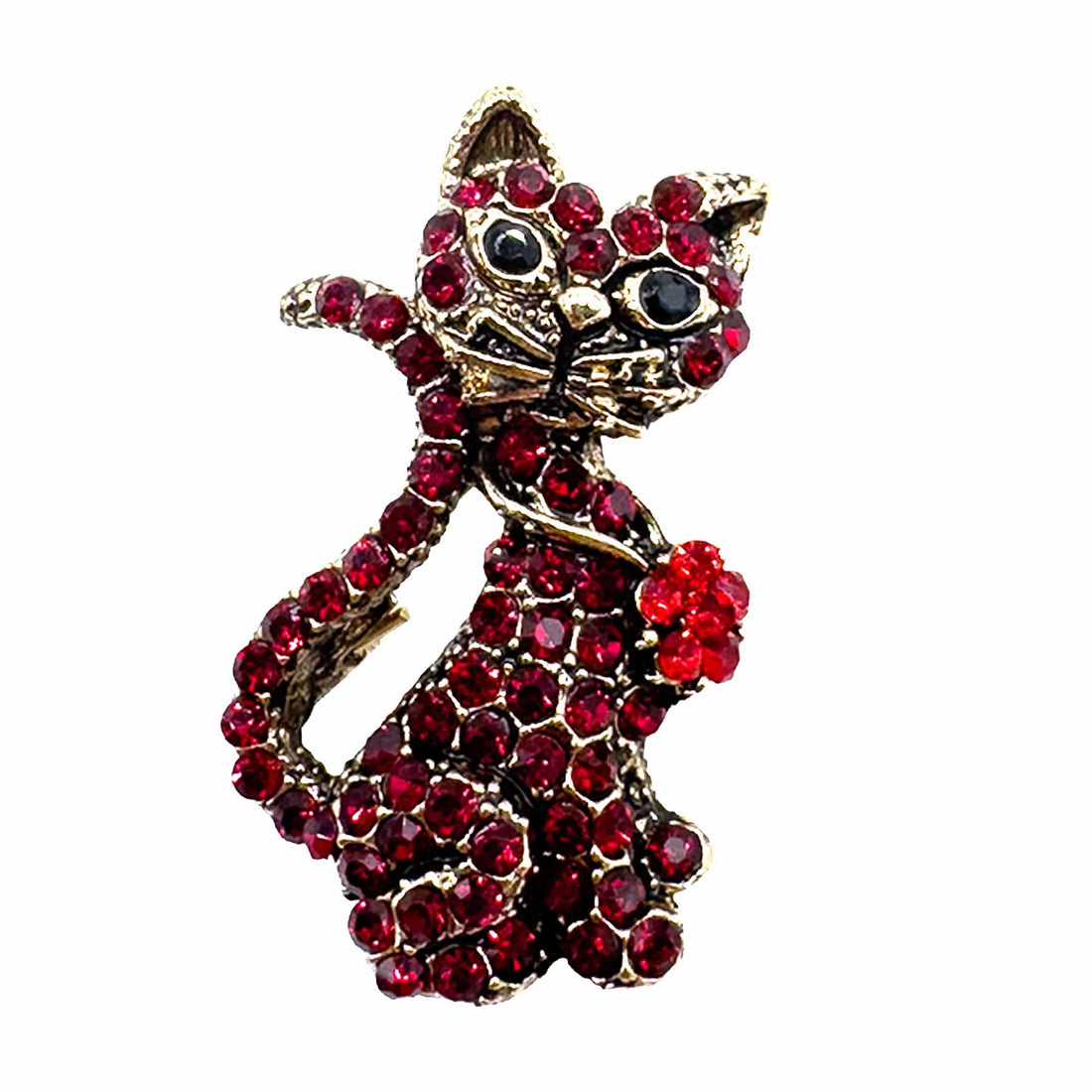 Palestro Milano Spille e spillette Rosso Gatto con Fiorellino