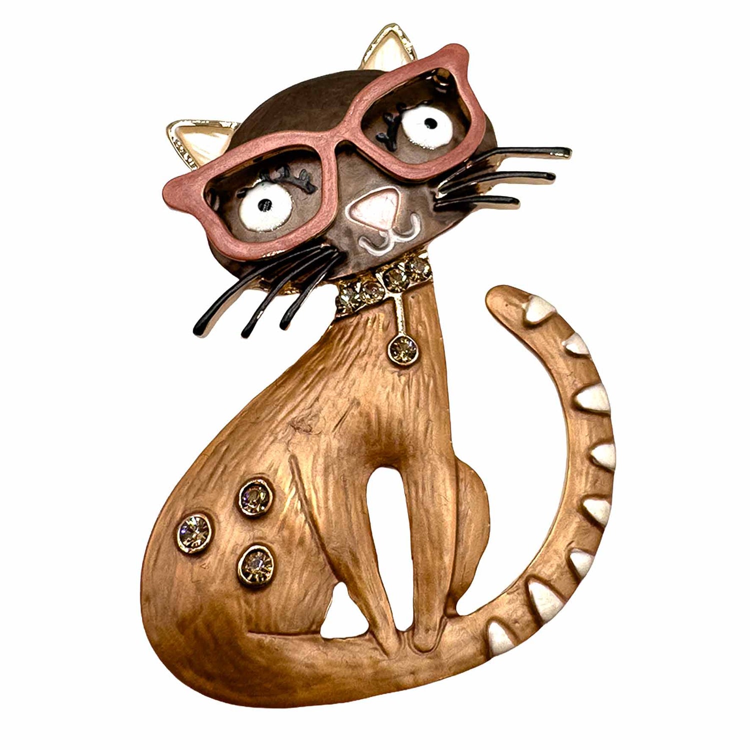Palestro Milano Spille e spillette Cioccolato Gatto con Occhiali (Magnete)
