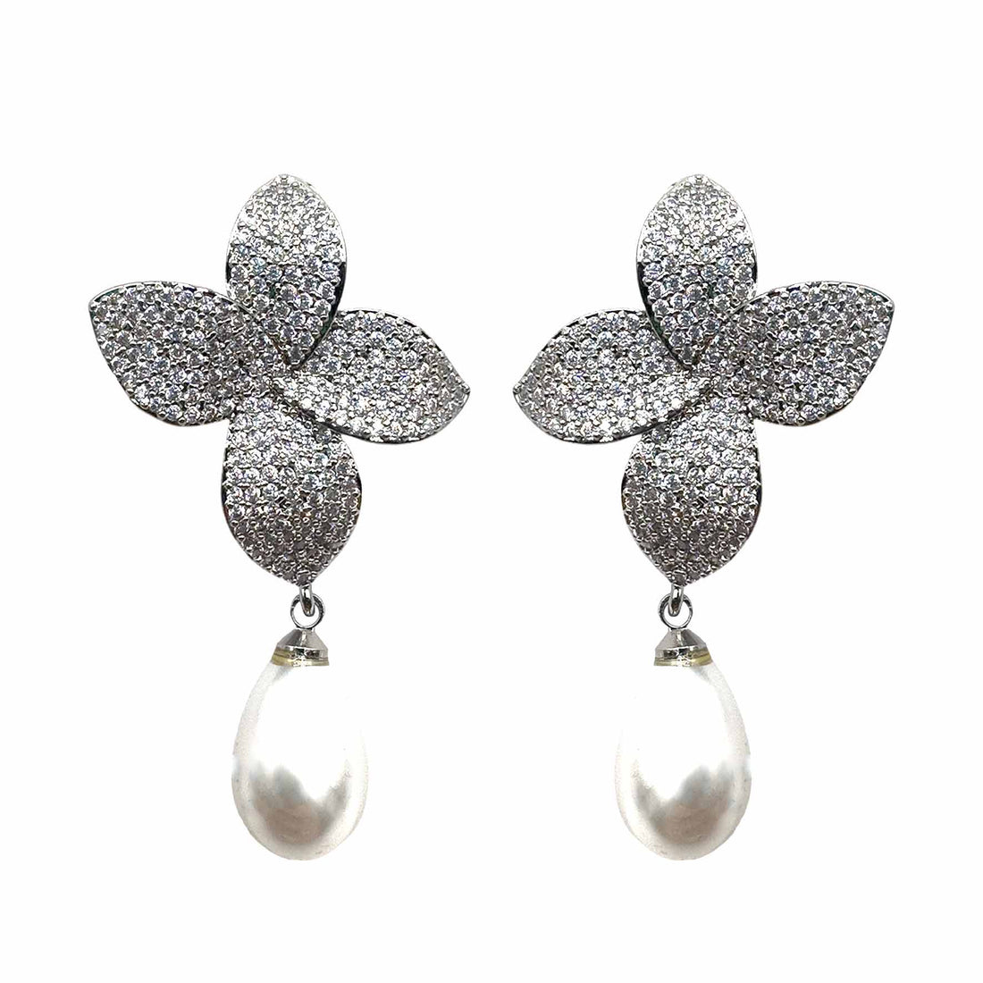 Giglio Silver con Perlina - Clip