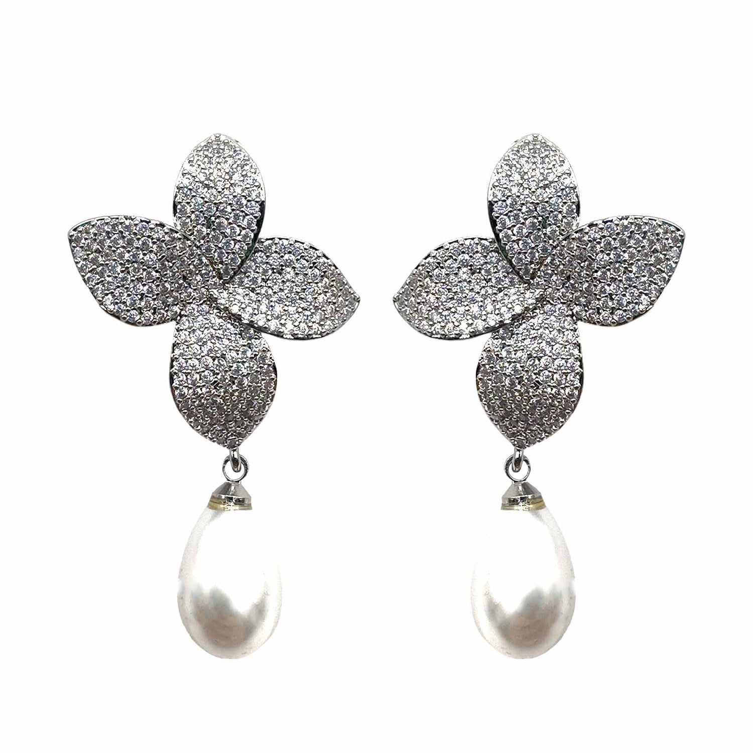 Giglio Silver con Perlina - Clip