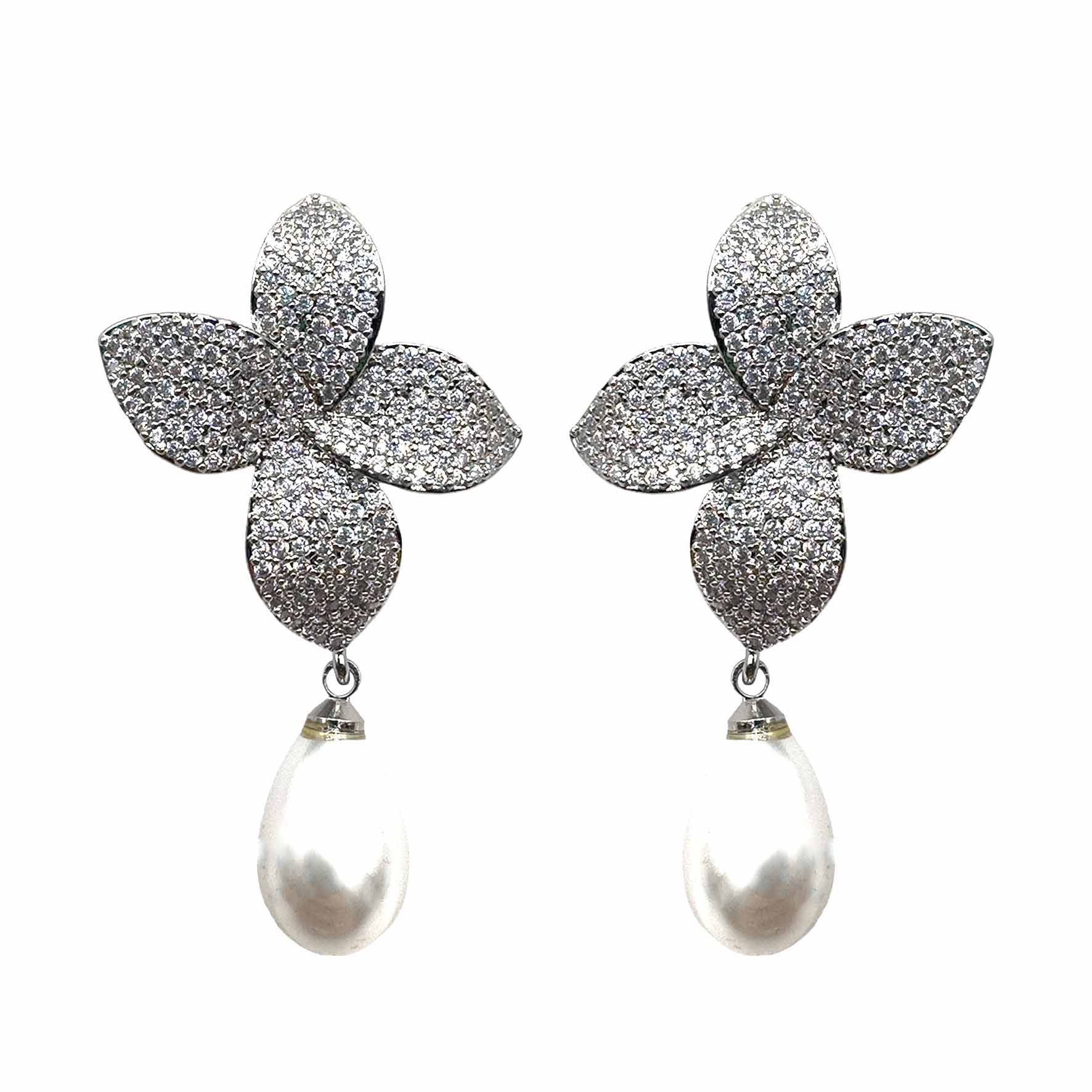 Giglio Silver con Perlina - Clip