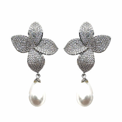 Giglio Silver con Perlina - Clip