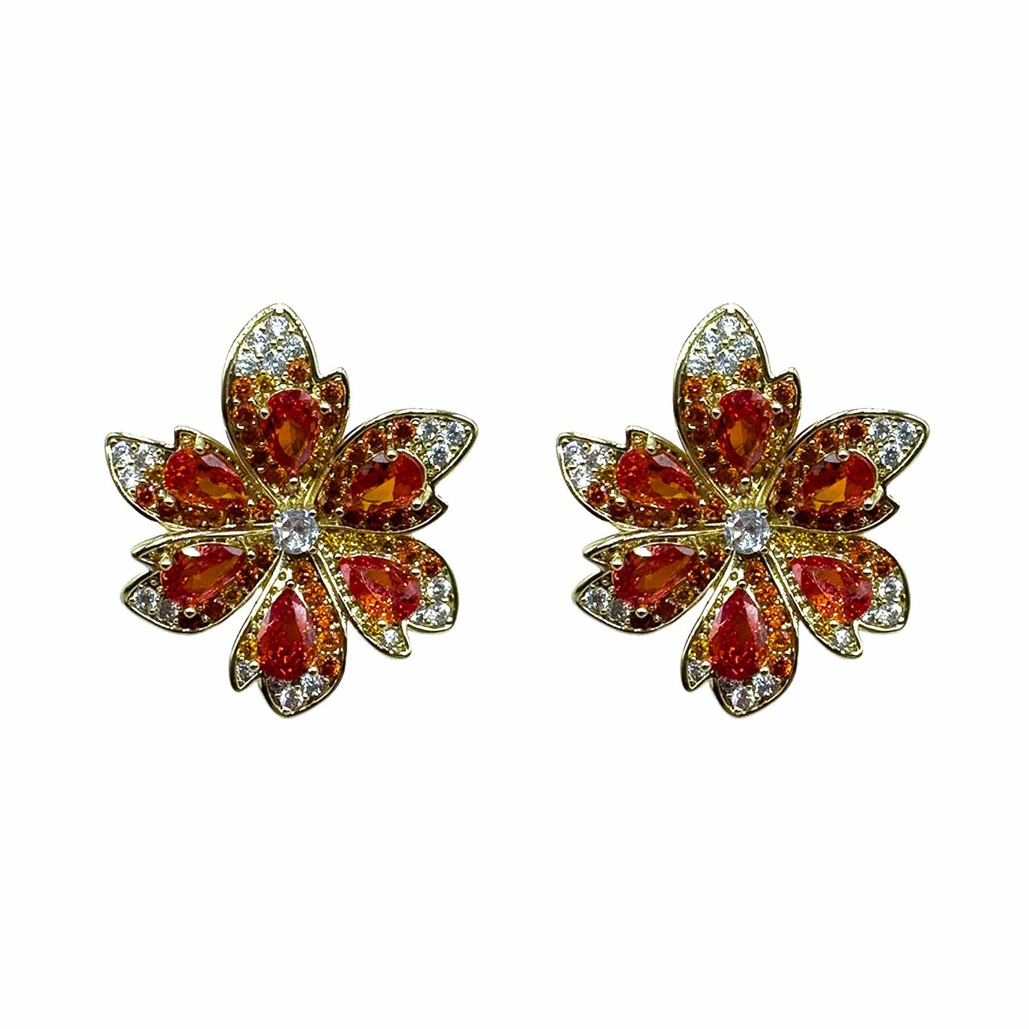 Palestro Milano Orecchini Gold - Arancio Rubino Giglio di Gemme