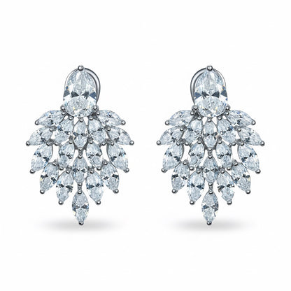 Palestro Milano Orecchini Silver Goccia colorata con coda di cristalli