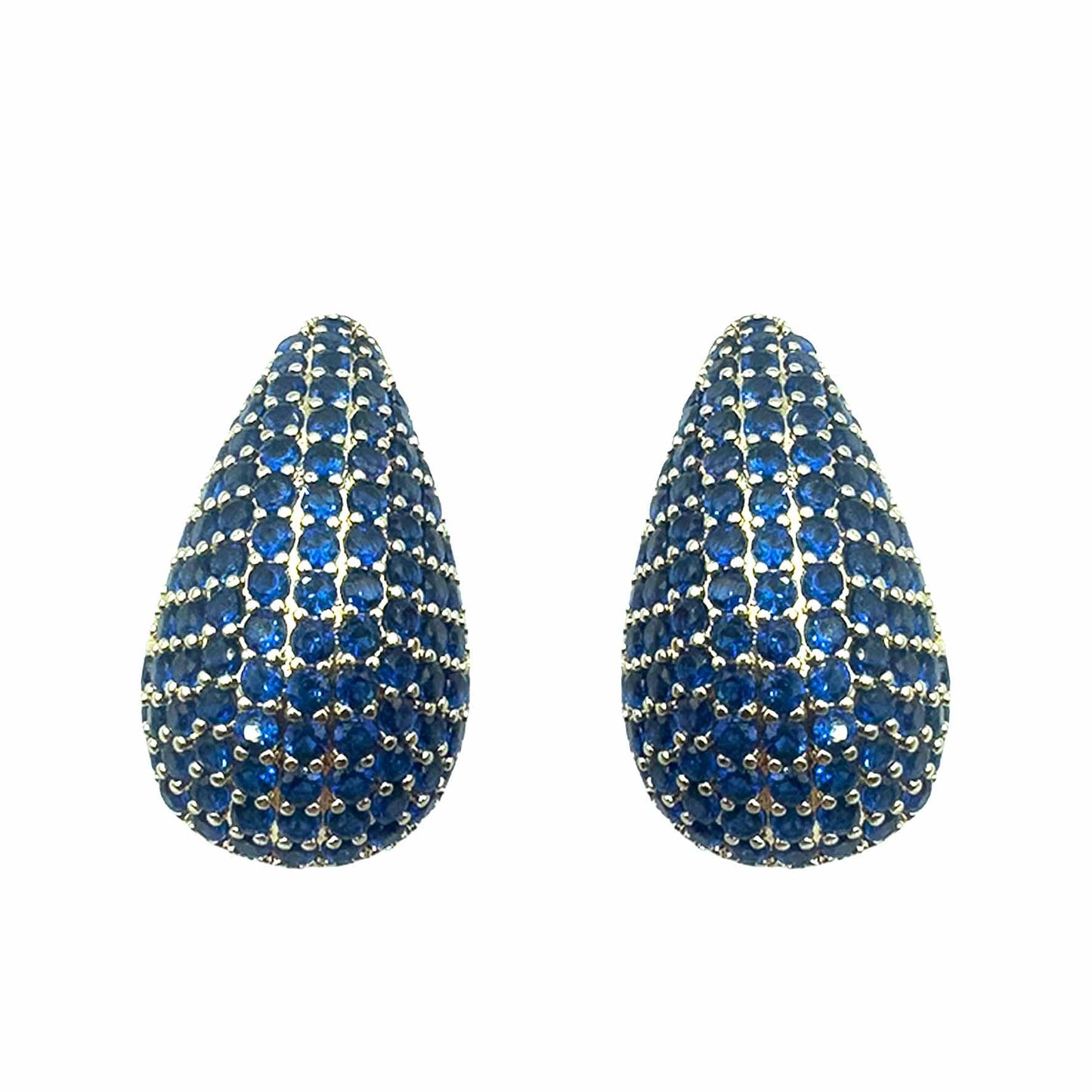 Palestro Milano Orecchini Gold - Blu Goccia Luminosa di Pavè