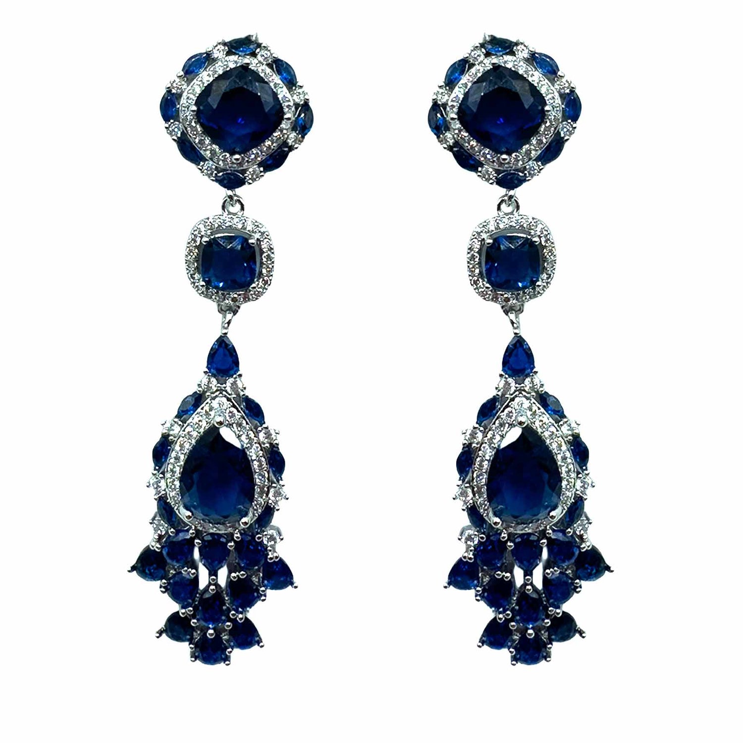 Palestro Milano Orecchini Blu Lily di Cristallo