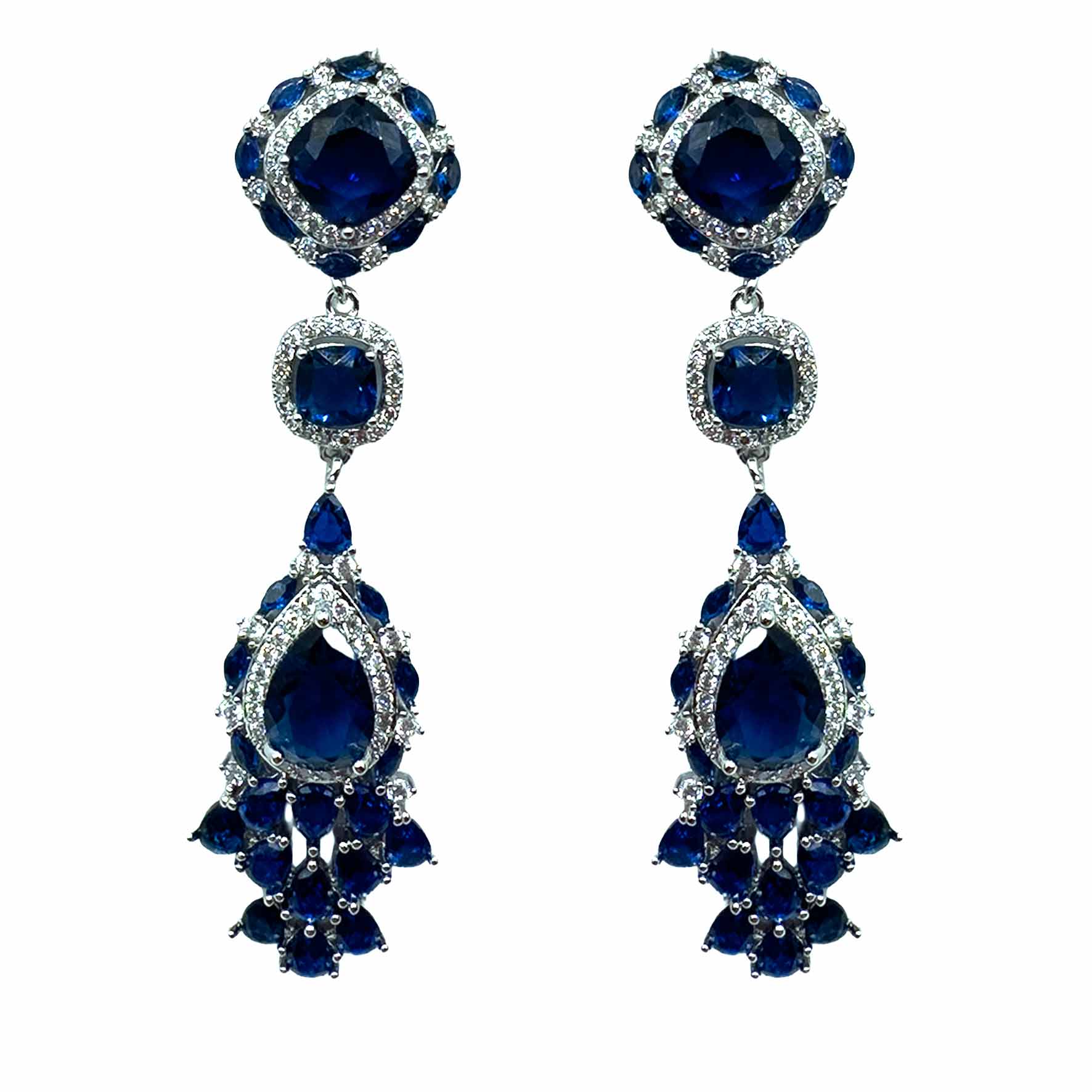 Palestro Milano Orecchini Blu Lily di Cristallo