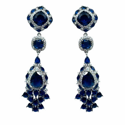 Palestro Milano Orecchini Blu Lily di Cristallo