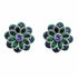 Palestro Milano Orecchini Base Dark - Verde Smeraldo Violet Margherita di Pietre