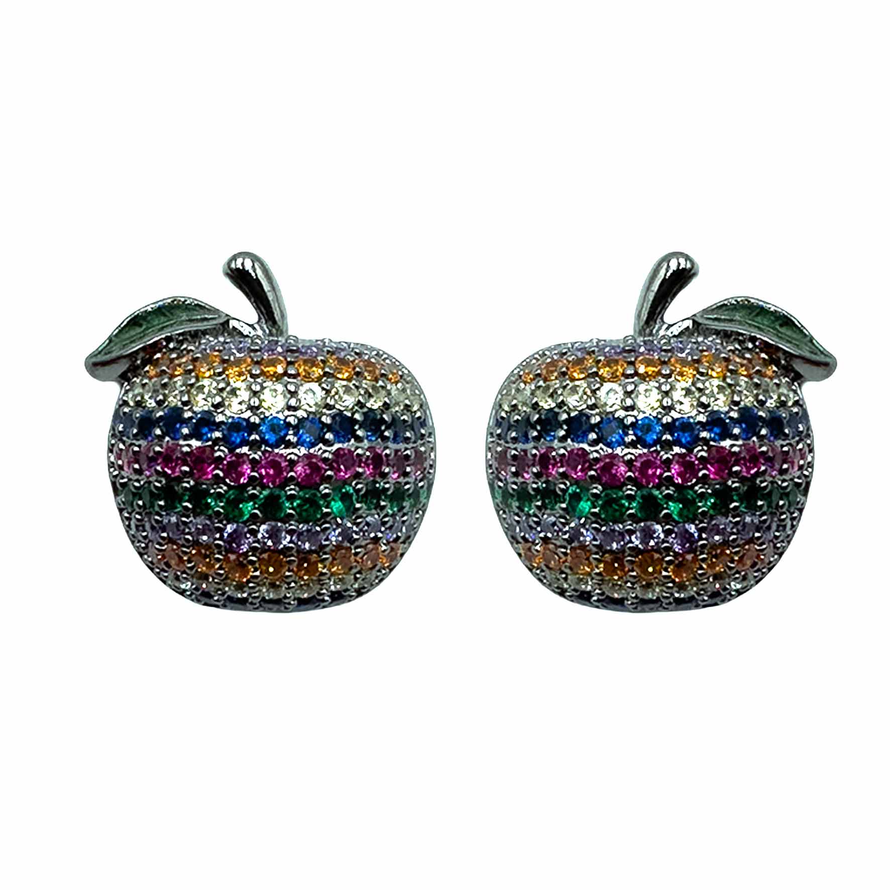 Palestro Milano Orecchini Base Dark / Multicolor Mele di Pavè