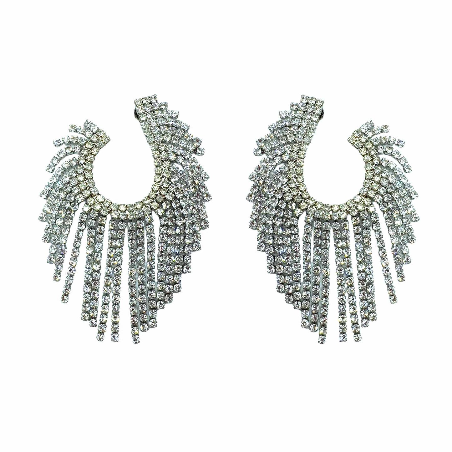 Palestro Milano Orecchini Mezzo Cerchio di Cristalli