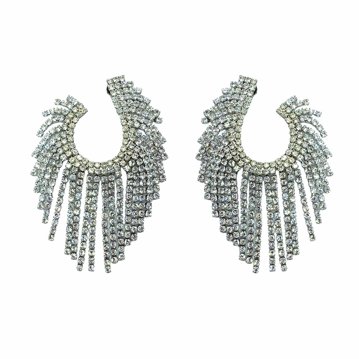 Palestro Milano Orecchini Mezzo Cerchio di Cristalli