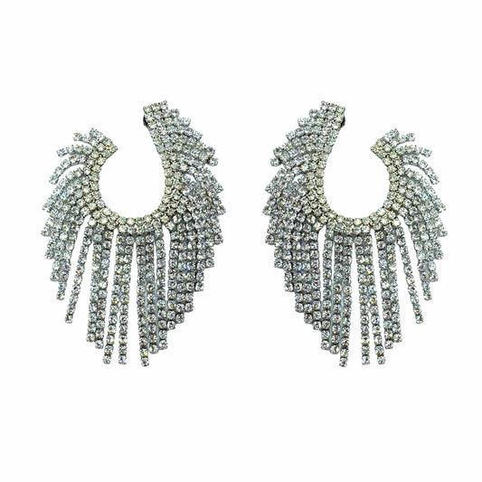 Palestro Milano Orecchini Mezzo Cerchio di Cristalli