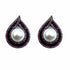 Palestro Milano Orecchini Dark - Black Fucsia Mini Goccia con Perla