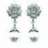 Palestro Milano Orecchini Total Silver Mini Fiore Pendente con Perla