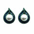 Palestro Milano Orecchini Dark - Blu Verde Mini Goccia con Perla