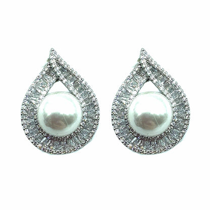 Palestro Milano Orecchini Total Silver Mini Goccia con Perla