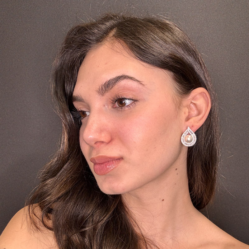 Palestro Milano Orecchini Mini Goccia con Perla