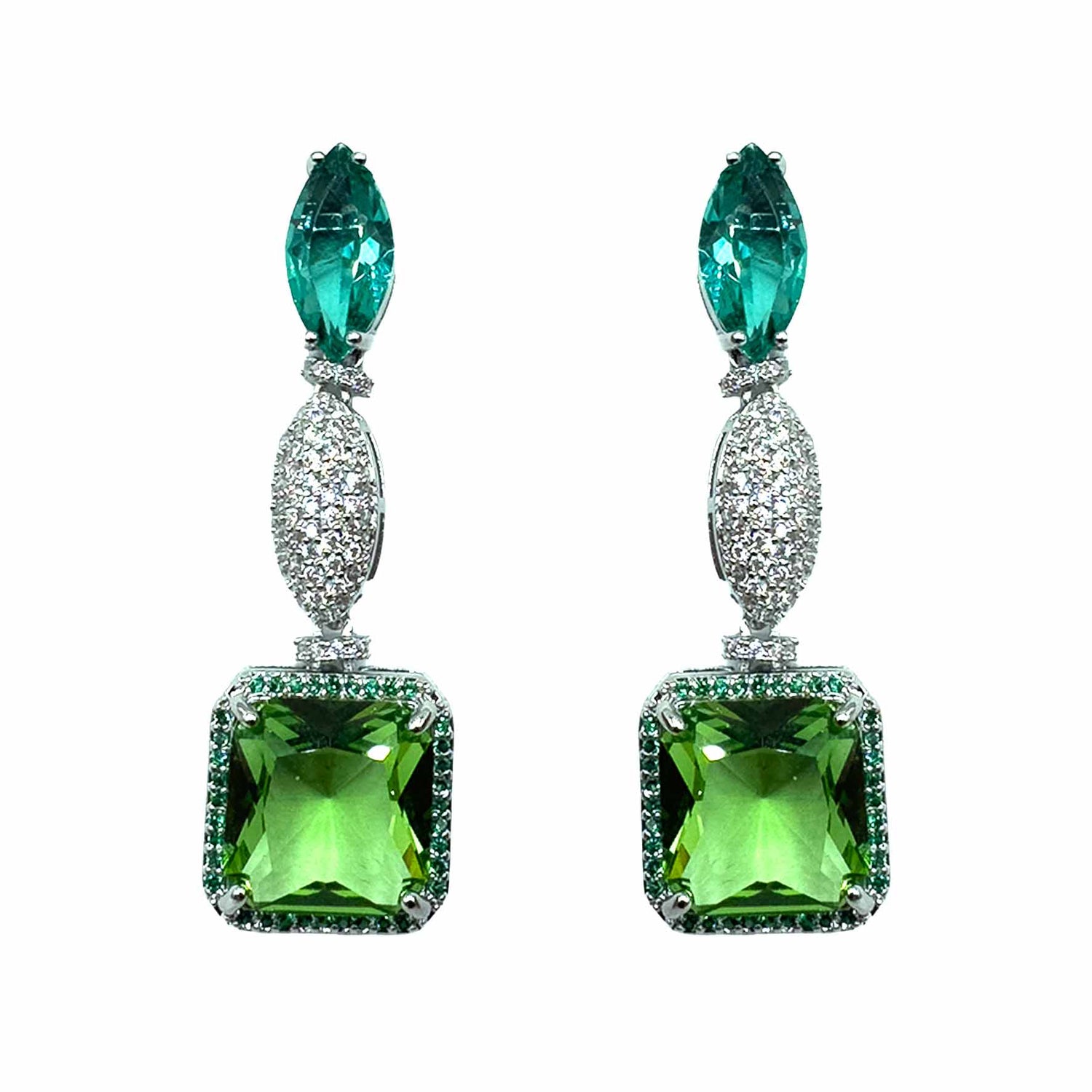 Palestro Milano Orecchini Mini Goccia di Pavè Verde