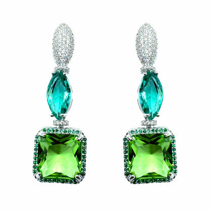 Palestro Milano Orecchini Mini Goccia di Pavè Verde