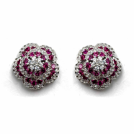 Mini roselline di pavè fucsia