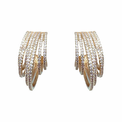 Palestro Milano Orecchini Rose Gold Multi Cerchi di Pavè