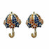 Palestro Milano Orecchini Gold - Blu Arancio Ombrellini di Pavè