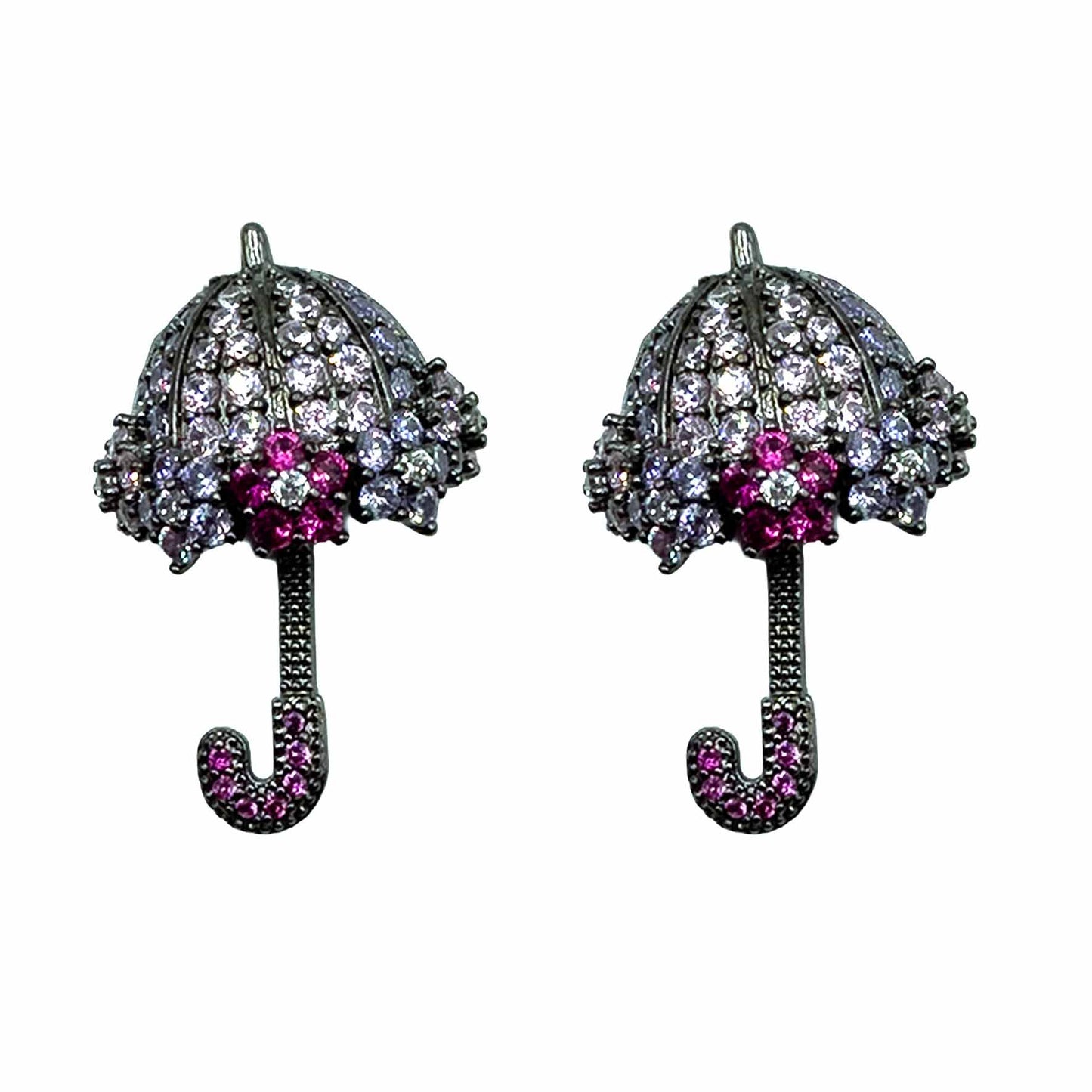 Palestro Milano Orecchini Silver - Fucsia Lillac Ombrellini di Pavè