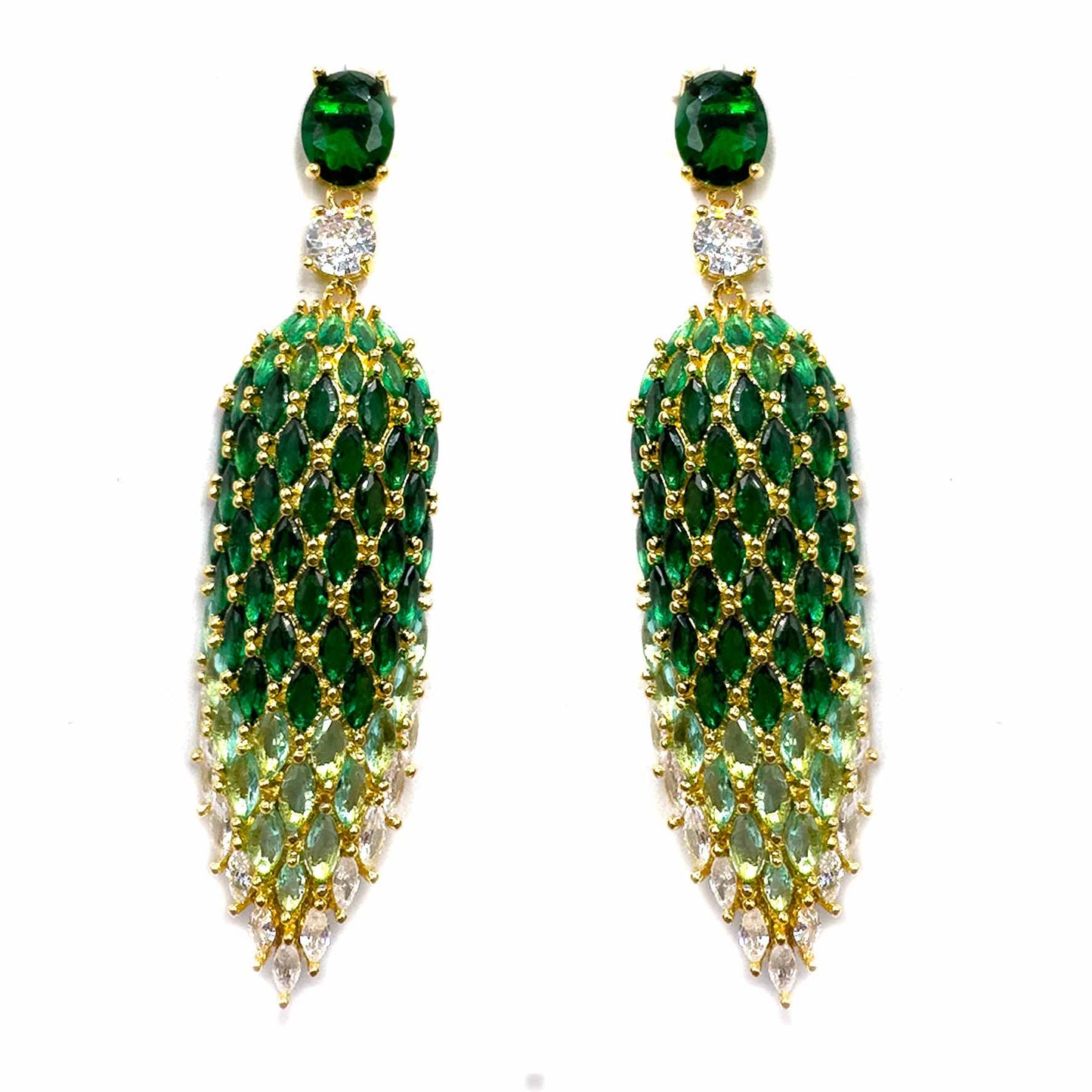Pavoni di pavè verde smeraldo