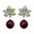 Palestro Milano Orecchini Gold Rosso Fiore di pietre&pavè con perla