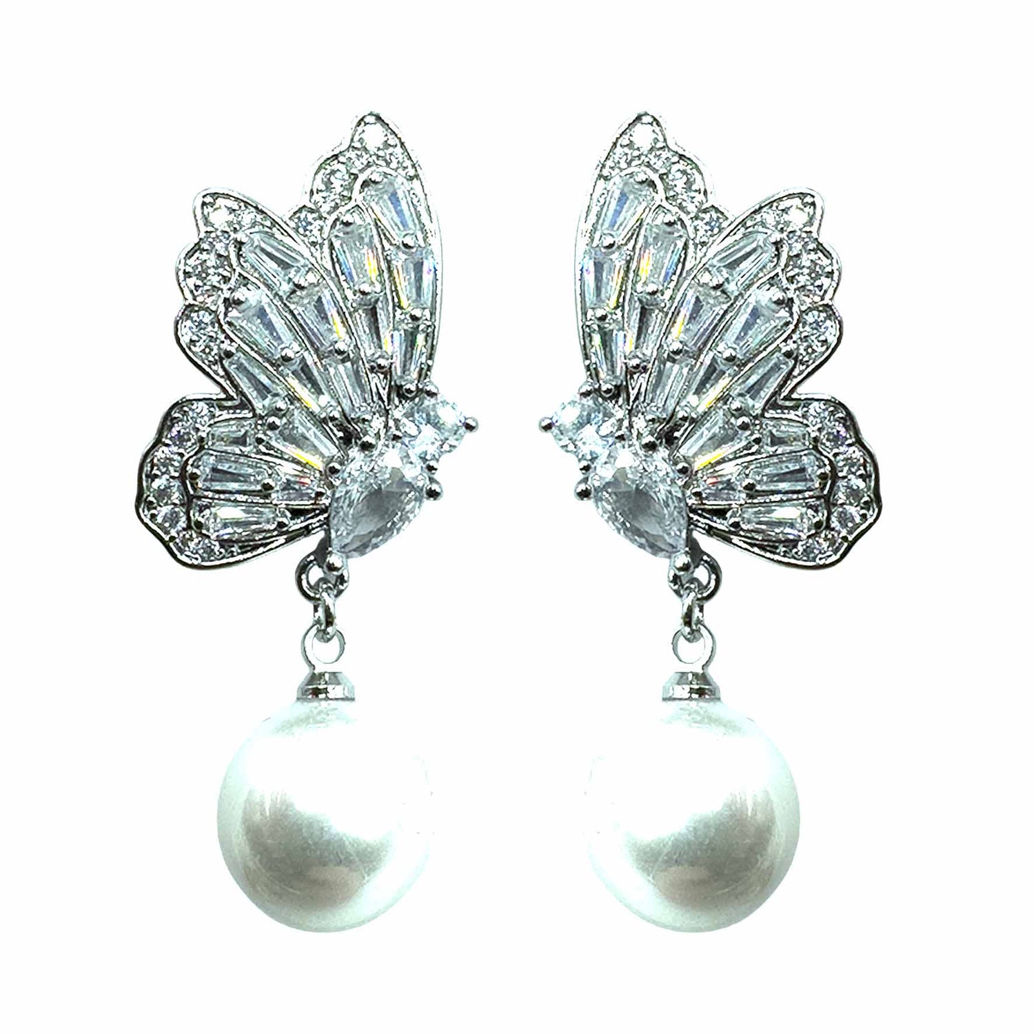 Palestro Milano Orecchini Silver Farfalline con Perla