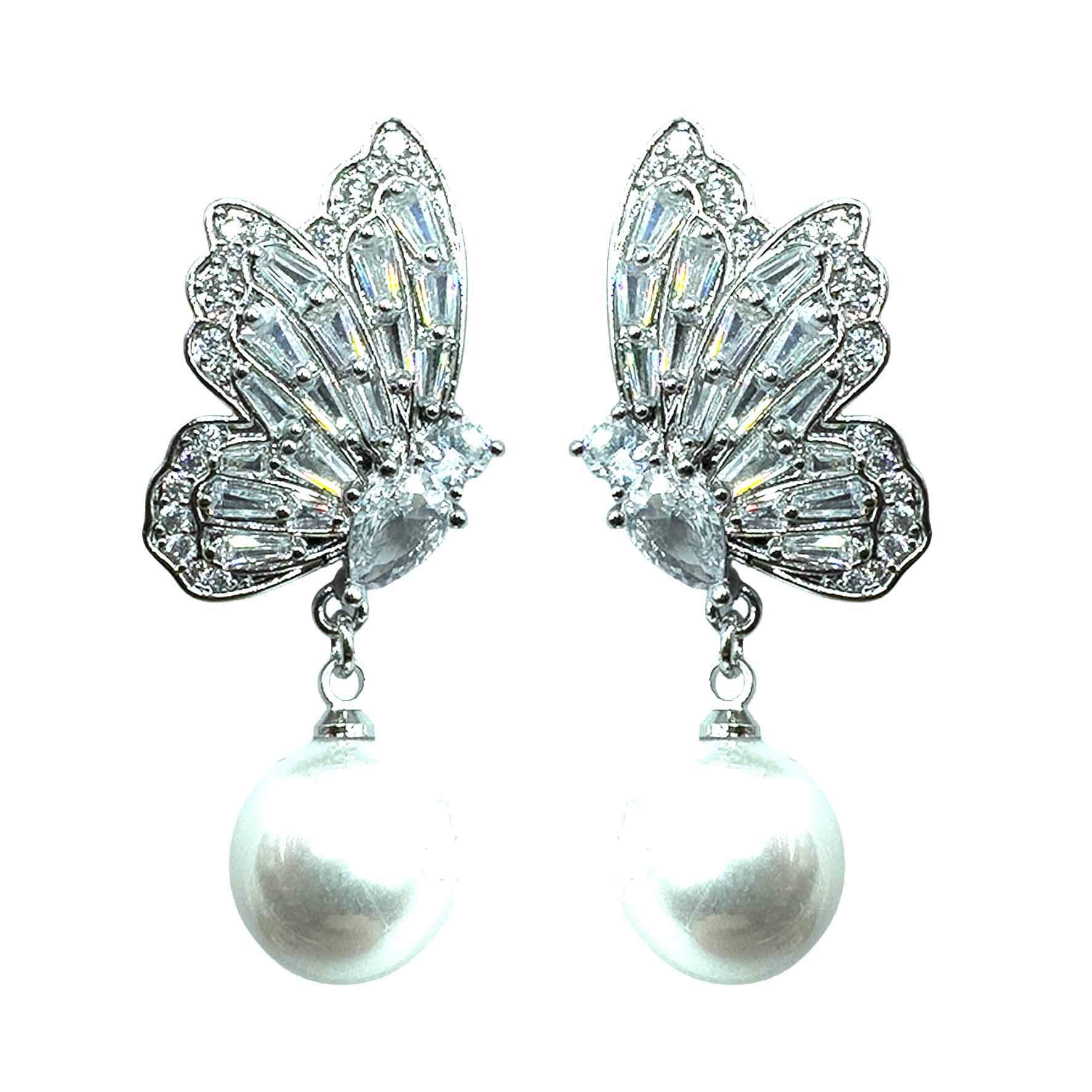 Palestro Milano Orecchini Silver Farfalline con Perla