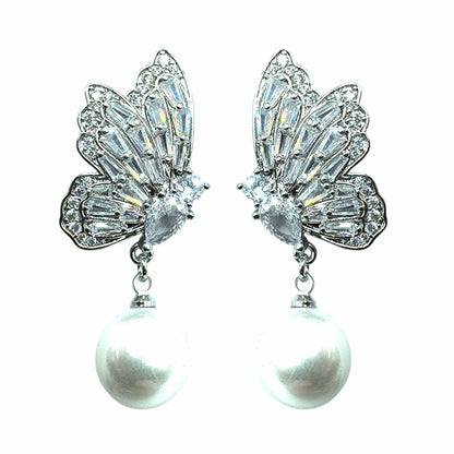 Palestro Milano Orecchini Silver Farfalline con Perla