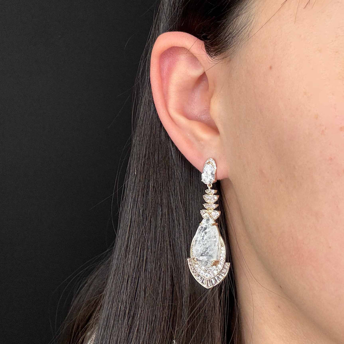 Goccia Gialla con pavè turquoise