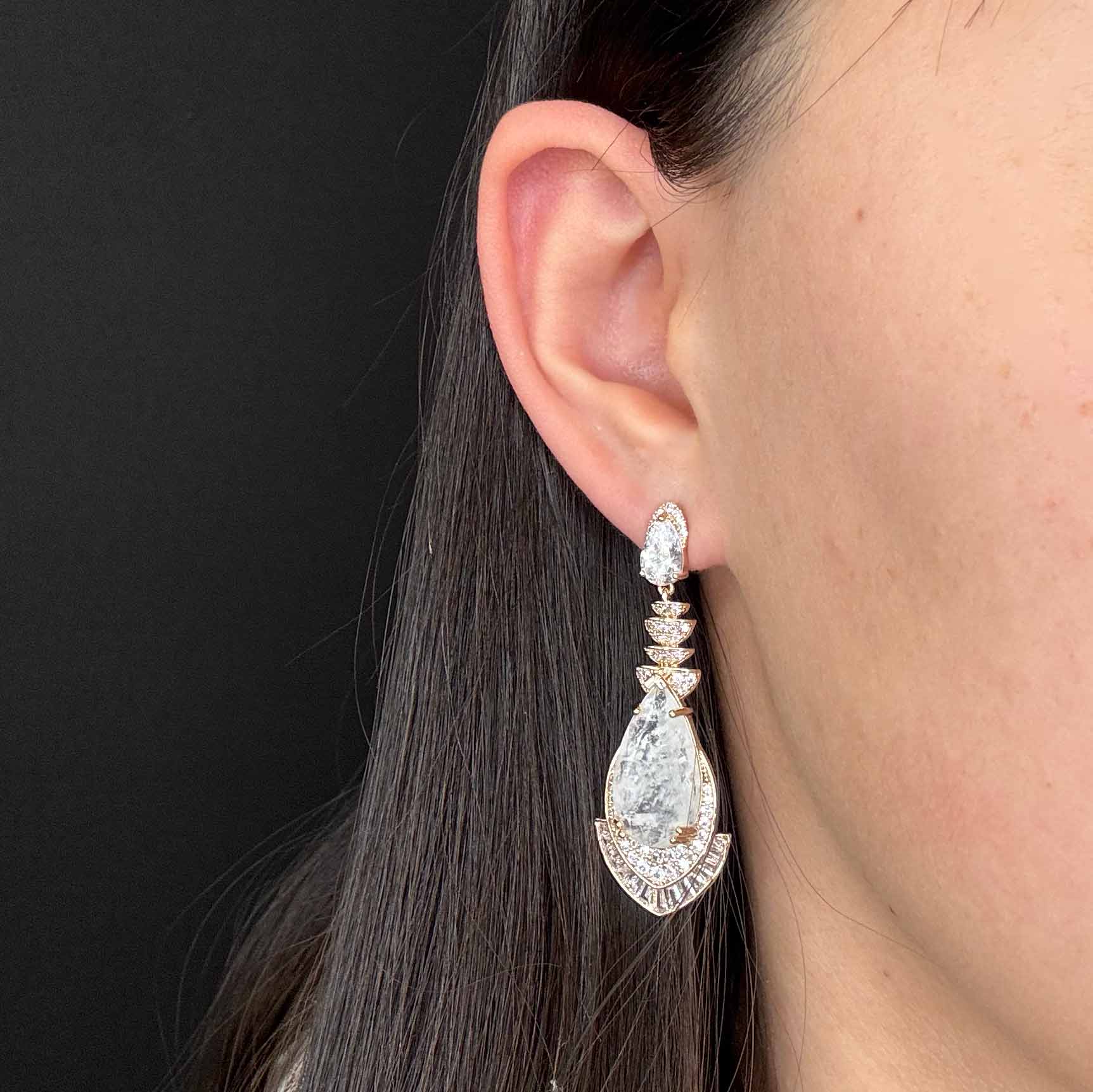 Goccia Gialla con pavè turquoise